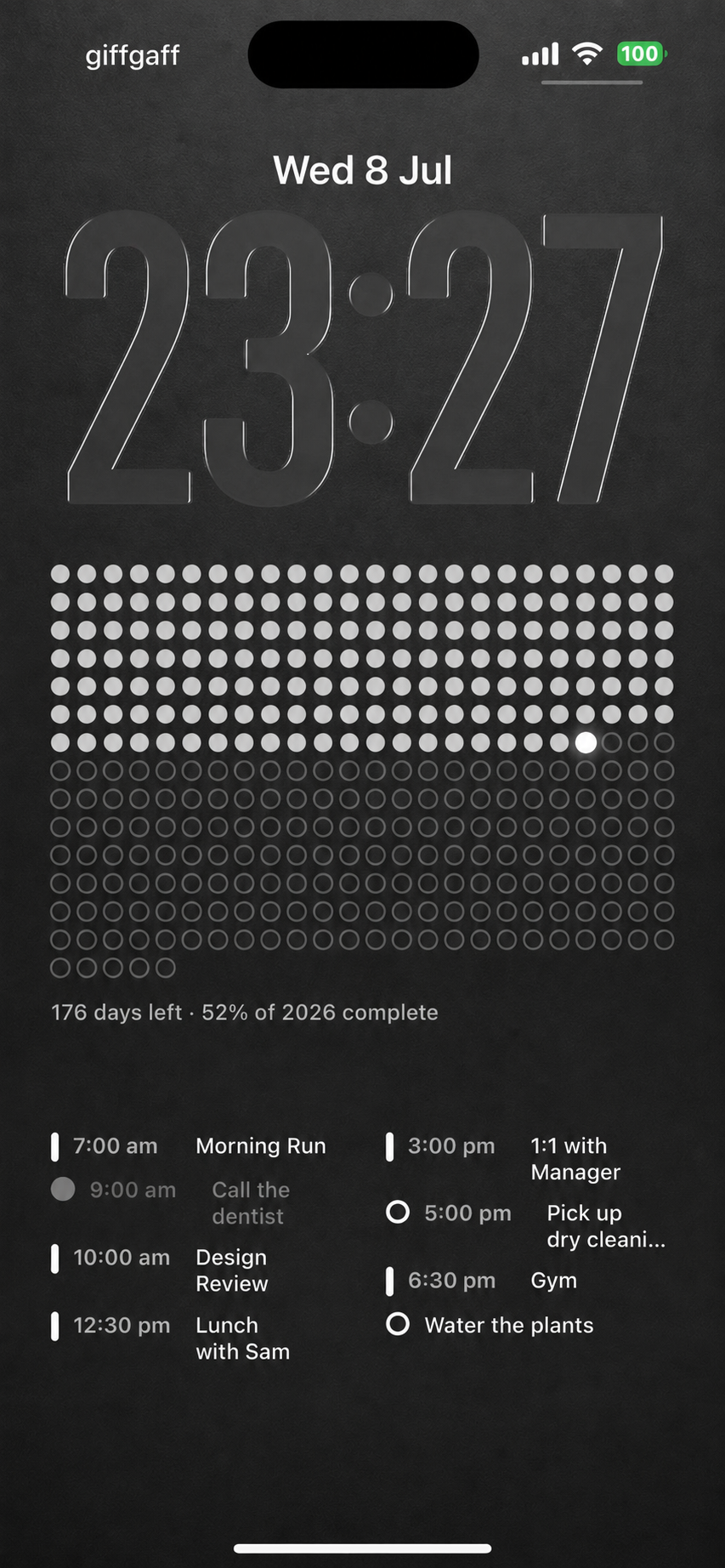 Year progress lock screen